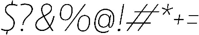 Betamax Thin Italic otf (100) Font OTHER CHARS