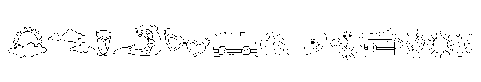 Beach Dingbats Font LOWERCASE