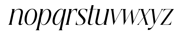 Beautique Display Condensed Light Italic Font LOWERCASE