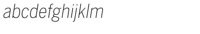 Benton Sans Condensed Extra Light Italic Font LOWERCASE