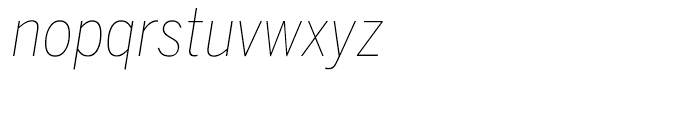 Benton Sans Condensed Thin Italic Font LOWERCASE