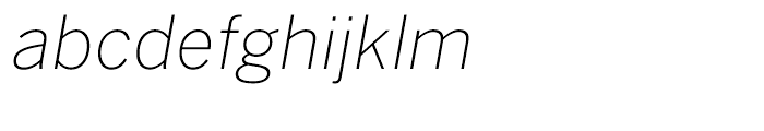 Benton Sans Extra Light Italic Font LOWERCASE