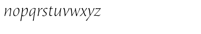 Beorcana Display Thin Italic Font LOWERCASE