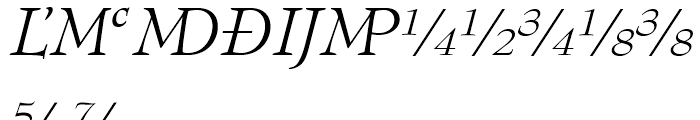 Bernhard Modern Italic Extension Font UPPERCASE