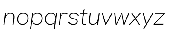 Beatrice Standard Thin Italic Font LOWERCASE