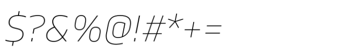 Bega Thin Italic Font OTHER CHARS