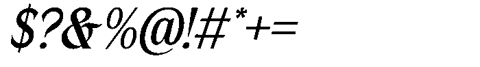 Beiruth Italic Font OTHER CHARS