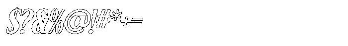 Belgino Obelique Outline Font OTHER CHARS