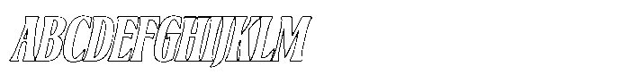 Belgino Obelique Outline Font UPPERCASE