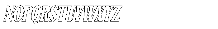 Belgino Obelique Outline Font UPPERCASE