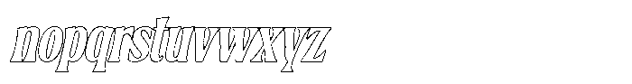 Belgino Obelique Outline Font LOWERCASE