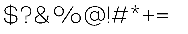 Belure Thin Font OTHER CHARS
