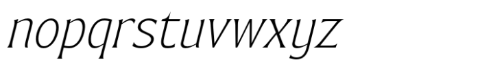 Bendara Extra Light Italic Font LOWERCASE