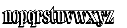 Benida Extrude Left Font LOWERCASE