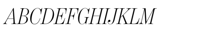 Benton Modern Display Condensed Light Italic Font UPPERCASE