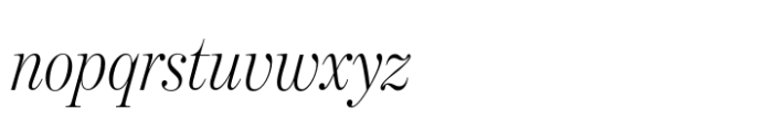 Benton Modern Display Condensed Light Italic Font LOWERCASE