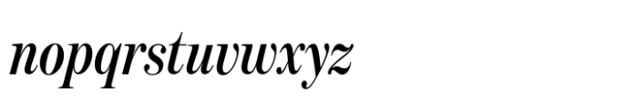 Benton Modern Display Extra Condensed Semi Bold Italic Font LOWERCASE