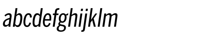 Benton Sans Std Compressed Regular Italic Font LOWERCASE