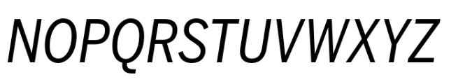 Benton Sans Std Condensed Regular Italic Font UPPERCASE