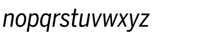 Benton Sans Std Condensed Regular Italic Font LOWERCASE