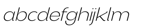 Benua Extralight Italic Font LOWERCASE