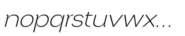 Benua Extralight Italic Font LOWERCASE