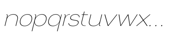 Benua Thin Italic Font LOWERCASE