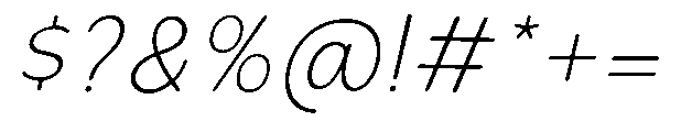 Bereh Rounded Extra Light Italic Font OTHER CHARS