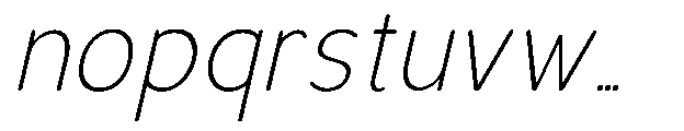 Bereh Rounded Extra Light Italic Font LOWERCASE