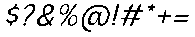 Bereh Rounded Italic Font OTHER CHARS