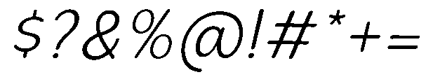 Bereh Rounded Light Italic Font OTHER CHARS