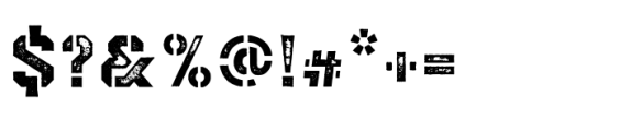 Berkut Stencil Printed Font OTHER CHARS