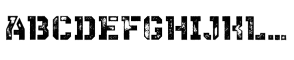 Berkut Stencil Printed Font UPPERCASE