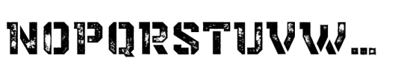 Berkut Stencil Printed Font UPPERCASE