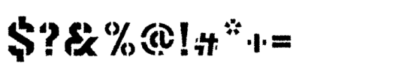 Berkut Stencil Rough Font OTHER CHARS