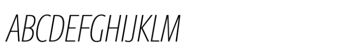Berlingske Sans Extracondensed Std Extralight Italic Font UPPERCASE