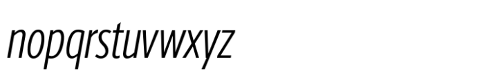 Berlingske Sans Extracondensed Std Light Italic Font LOWERCASE