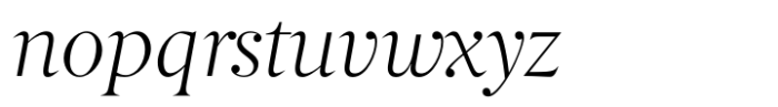 Berlingske Serif Std Light Italic Font LOWERCASE