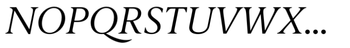 Berlingske Serif Text Std Extralight Italic Font UPPERCASE