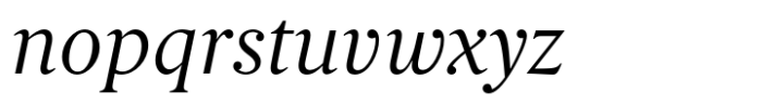 Berlingske Serif Text Std Extralight Italic Font LOWERCASE
