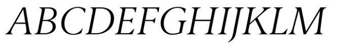 Berlingske Serif Text Std Thin Italic Font UPPERCASE