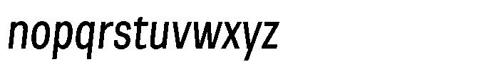 Berna Condensed Book Italic Font LOWERCASE