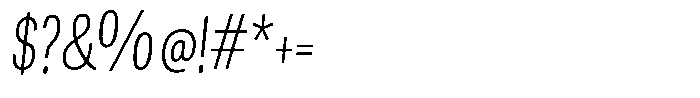 Berna Condensed Ultra Light Italic Font OTHER CHARS