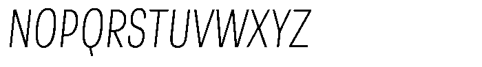 Berna Condensed Ultra Light Italic Font UPPERCASE