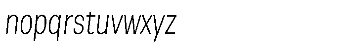 Berna Condensed Ultra Light Italic Font LOWERCASE