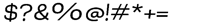 Berna Expanded Book Italic Font OTHER CHARS