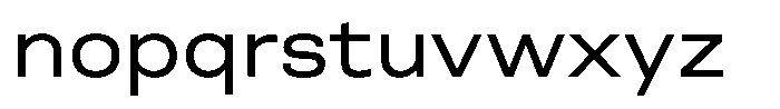 Berna Expanded Regular Font LOWERCASE
