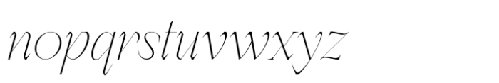 Berneray Serif Thin Italic Font LOWERCASE