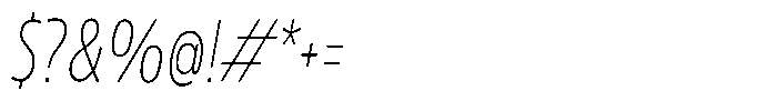 Betamax Thin Condensed Italic Font OTHER CHARS