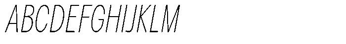 Betamax Thin Condensed Italic Font UPPERCASE